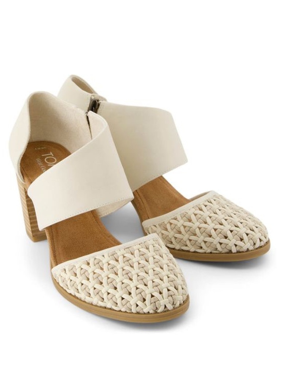 TOMS Milan Natural Geo Basket PU Leather closed-toe heels